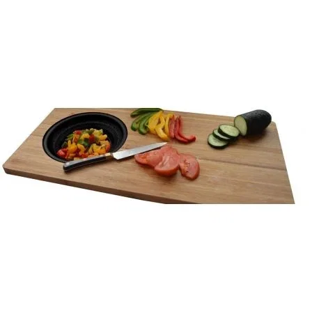 Jocca Tabla de cortar de bambú con escurridor 1633N Negro